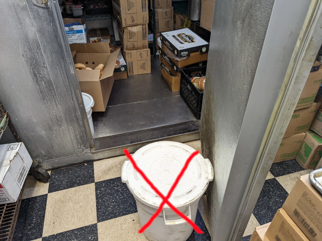do not block walk-in box cooler it will cause more repair and maintenance
